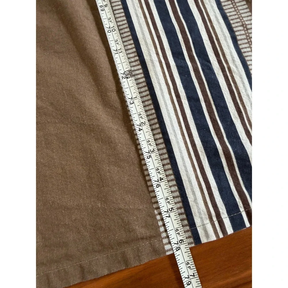 Yellowstone Show Cotton Tablecloth 59x78 Brown Striped Western Core Home